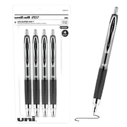 uni-ball 207 Retractable Gel Pens, Medium Point (0.7mm), Black, 4 Count