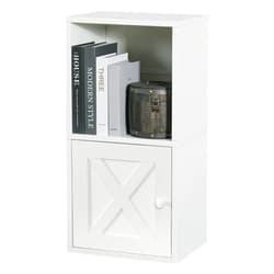 FUSUNBAO Magic DIY Storage Organizer, Stackable Cubes for Small Room Organization, Wooden Boxes, Modern Bookshelves, Shelves for Home Books Clothes Toys (Pure White-Washed, General+Door Cube)
