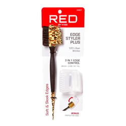 Red by Kiss Professional 3 IN 1 Edge Brush. Comb. Rat-tail Brush with Case