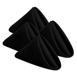 Utopia Home [24 Pack, Black] Cloth Napkins 17x17 Inches, 100% Polyester Dinner Napkins with Hemmed Edges, Washable Napkins Ideal for Parties, Weddings and Dinners