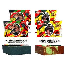 Dr. Squatch Jurassic Park Collection Men's Natural Soap - 4-Pack Bundle - King of the Briccs and Raptor Rush - Natural Bar Soap for Men