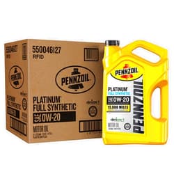 Pennzoil Platinum Full Synthetic 0W-20 Motor Oil (5-Quart, Case of 3)
