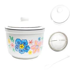 MaoYaMao Ceramic Bacon Grease Container with Strainer,Cooking Oil Storage Can 17oz(Colorful)