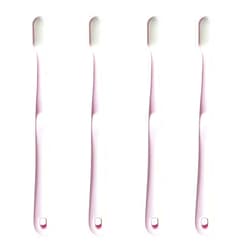 Generic Toothbrush with Ultra-Fine Soft Nano Bristles for Sensitive Teeth and Gums Protection, Suitable for Dental Braces and Gum Concavities, Pink (4 Pack)