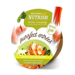 Nutrish Rachael Ray Nutrish Purrfect Entrees Natural Wet Cat Food with Added Vitamins, Minerals & Taurine, Cravin' Chicken Dinner Recipe, 2 Ounce Cup (Pack of 12), Grain Free