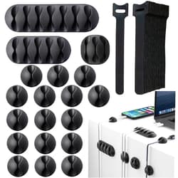 Dekukar 38 Pack Cable Holder Clips Straps with Storage Case, Dekukar Cable Holder Management Organizer Self Adhesive Cord Clips for Organizing Cable Cords - USB Charging Cable Power Cord Mouse Wire...