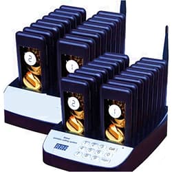 Shihui 32 Coaster Pager Buzzer+1 Keypad Caller Wireless Paging Calling System Guest Waiting Pager for Restaurant Cafe Shop Customer take Food