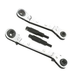 gohantee Hvac Service Wrench Tools Air Conditioner Valve Ratchet Wrench 3/16” to 3/8” 5/16'' x 1/4'' with 2 Hexagon Bit Adapter Kit for Air Refrigeration Tools and Equipment Repair Tools Clearance