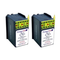 PostageInk.com 2-Pack Red Fluorescent Ink Cartridge Compatible with Pitney Bowes 793-5 for DM100i, DM125i, DM150i, DM175i, DM200L, DM225, SendPro 300, C200, C300, C400, C425, 35 ml