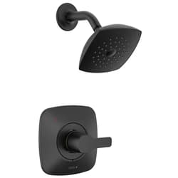 Delta Faucet Modern 14 Series Matte Black Shower Faucet, Delta Shower Trim Kit with Single-Spray Touch-Clean Black Shower Head, Matte Black T142339-BL-PP (Valve Not Included)