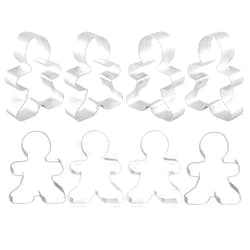 SaktopDeco 8 Counts Gingerbread Metal Cookie Cutter Small Christmas Gingerbread Man Shaped Decorative Cookie Cutters Set