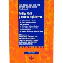 Spanish Edition by José Manuel Ruiz-Rico Ruiz (Author, Co-editor), Antonio Gálvez Criado (Author, Co-editor), Jesús Martín Fuster (Contributor), José Manuel Martín Fuster (Contributor), Isabel Luisa Martens Jiménez (Contributor) & 3 more Código Civil y anexos legislativos: Ley de Consumidores y Usuarios. Ley sobre Condiciones Generales de la Contratación. Ley de Contratos de ... Ley Orgánica de Protección Jurídica del Menor