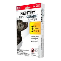 Fiproguard Sentry Fiproguard for Dogs, Flea and Tick Prevention for Dogs (45-88 Pounds), Includes 3 Month Supply of Topical Flea Treatments
