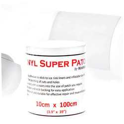 RinkMaster Vinyl Super Patch, Adhesive Patches for Ice Rink Liner Repair, Hockey & Skating Supplies, White, 3.9-inch x 39-inch Roll, by RinkMaster