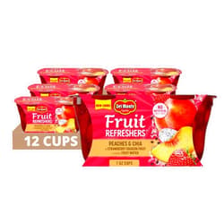 Del Monte FRUIT AND CHIA FRUIT CUP Snacks, Peaches in Strawberry Dragon Fruit, 12 Pack, 7 oz, 2 Count (Pack of 6)
