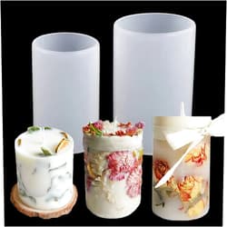 GTian 2 Sizes Cylinder Candle Molds for Candle Making Silicone Candle Molds Pillar Candles Resin Mould Epoxy Resin Casting Molds for DIY Aromatherapy Candles, Wax, Soaps, Polymer Clay