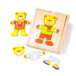 Bigjigs Toys Mr Bear Dress Up Puzzle with Storage Box