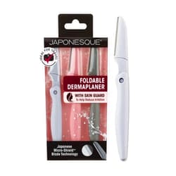 JAPONESQUE Foldable Dermaplaner Facial Razors - 3 Piece Set, Eyebrow And Facial Hair Razor Kit - One Blade Fixed Dermaplane Razor For Women Multicolor