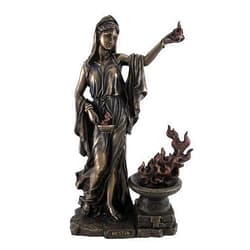 Veronese Design 11 Inch Hestia Greek Goddess of Hearth and Home Cast Resin Bronze Finish Sculpture Home Decor