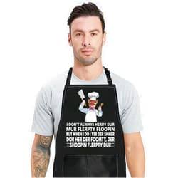 BWWKTOP Swedish Chef Kitchen Apron TV Show Fans Gifts I Don't Always Herdy Dur Mur Flerpty Floopin Adjustable Aprons