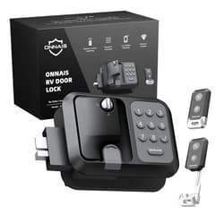 ONNAIS RV Door Lock Replacement with Password and Remote Control, RV Keyless Entry for Trailer Door Lock and Camper Door Lock, Versatile RV Door Latch Suitable for Various Types of RVs