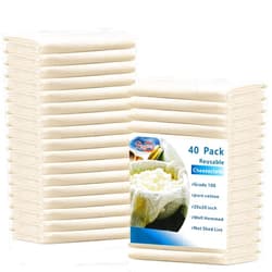 Peryiter 40 Pcs Cheese Cloth for Straining Grade 100 Cheesecloth Hemmed Reusable Muslin Cloth Unbleached Cotton Cheese Cloth Strainer for Cheese Making Supplies Juicing Canning Cooking, 20x20 Inch