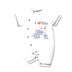 HTERDR Newborn Boy Outfits Cotton Baby Boy Clothes Cute Elephant Unisex Funny Baby Girl Baby Bodysuit 0-24 Months