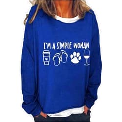 Geerta I'm A Simple Woman Loves Dog Camping and Wine T-Shirt V-Neck Dog Lover T-Shirts for Women Plus Size Pawow