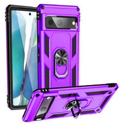Androgate Designed for Google Pixel 7 Case, Military-Grade Metal Ring Holder Kickstand 15ft Drop Tested Shockproof Cover Case for Pixel 7 Purple