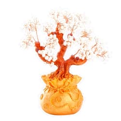 THY COLLECTIBLES Stunning Feng Shui Artificial White Pearl Bonsai Money Tree