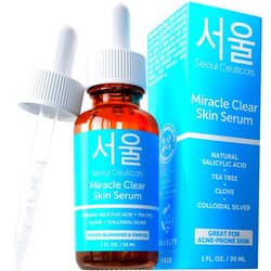 SeoulCeuticals Korean Acne Serum, Skin Care Treatment for Acne Prone Skin - Rapid Action Salicylic Acid, Tea Tree & Clove For Even Skin Tone 1oz