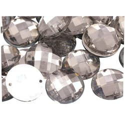 Allstarco 18mm Crystal Clear CH38 Flat Back Sew On Round Beads Acrylic Rhinestones Sewing Plastic Gems with Holes for Jewelry, Clothes, Garment Embelishments, Shoes, Cosplays, Crafts 30 Pieces