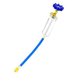 QWORK Aluminum Alloy R12 AC Oil and Dye Injector Compatible with R12, R22, R134a Systems, HVAC Tools with Needle Valve, 1Pc