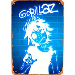 ACAKA Music Gorillaz Neon 3 Poster Metal Tin Sign 8In X 12In Vintage Retro Wall Decor, 8X12 In