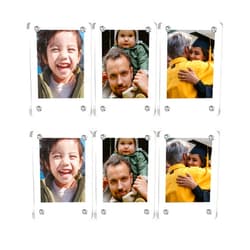 eWonLife 6Packs Acrylic Fridge Magnetic Polaroid Picture Frame, Double Sided Clear Small Photo Frame, High Transparency Frameless Magnet Mini Instax Frames, 2.36x3.54 Inch