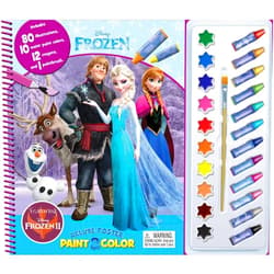 By Phidal Publishing Inc. (Author) Disney Frozen Deluxe Poster Paint & Color - Coloring Book for kids, 80 illustrations, 10 watercolor paints, 12 crayons, 1 paint brush