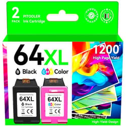Pitooler Compatible 64XL Ink Cartridge Replacement for HP Ink 64 Black Color Combo Pack Compatible for Envy Photo 7855 7858 7155 6255 6200 Envy Inspire 7900e 7955e 7255e 7950e Printer