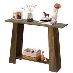AILEEKISS Console Table Modern Entryway Table Wood Narrow Long Sofa Table with Open Storage Shelf, 2-Tier Entry Hallway Foyer Table Behind Couch Table for Living Room, Office (Natural Oak)