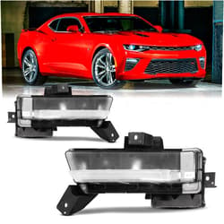 AUTOFREE LED Fog lights Assembly Compatible with 2016 2017 2018 Chevy Camaro SS DRL Fog Lamp Replacement Wiring Kit & Switch Included- 1 Pair (Clear Lens)