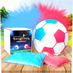 Heboland Gender Reveal Soccer Ball with Powder, Revelacion de Sexo de Bebe 2 Big Bags of Pink and Blue Gender Reveal Powder for Boy or Girl Baby Gender Reveal Ideas