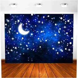 Avezano Starry Night Backdrop Galaxy Night Sky Photography Background for Birthday Baby Shower Decorations Twinkle Twinkle Little Star Newborn Baby Portrait Photoshoot Photo Booth (7x5ft)
