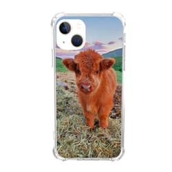 KatocZarl Baby Highland Cow Case Compatible with iPhone 13, Cute Baby Cow in The Mountains Case for iPhone 13，Slim Shockproof TPU Bumper Protective Cover Case