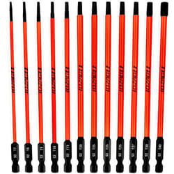 LOZAGU 12Pcs Long Torx Bit Set 6-Inch (152mm), T7 to T40, Magnetic Security Tamper Proof Star Bit Set,1/4 Inch Hex Shank | S2 Steel