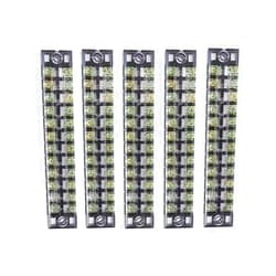 ZGSJBKL Summer-Home 5Pcs 15A 600V 12 Position Covered Dual Row Screw Terminal Barrier Strip Block Connector Bar