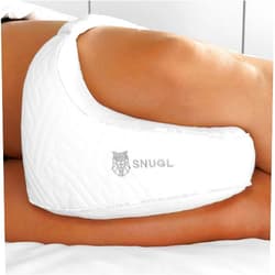 SNUGL Knee Pillow for Sleeping on Side | Memory Foam Knee Pillow for Knee Pain, Leg Elevation Pillow with Strap Helps Relieve Pain from Sciatica, Nerves, Leg, Back, Hips - Knee Cushion for Pregnancy