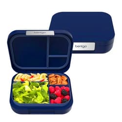 Bentgo Modern - Adult & Teen Bento Lunch Box; 3-4 Compartments, Leak-Resistant, 5.5 Cup Capacity/44 fl oz, Improved Locking Clips, Reusable, BPA-Free, Dishwasher/Microwave Safe Tray (Navy)