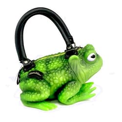Windy Willow Green Glow in the Dark Toad with Lilac Eyes - Bag Purse Satchel Handbag Crossbody Witch Frog Cottagecore Goblincore Dark Gothic Aesthetic