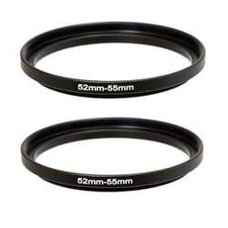 Fotasy (2 Pcs) 52-55MM Step-Up Ring Adapter, 52mm to 55mm Step Up Filter Ring, 52mm Male 55mm Female Stepping Up Ring for DSLR Camera Lens and ND UV CPL Infrared Filters