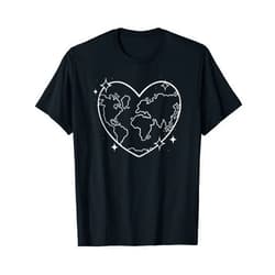 Bäume Wald, Natur Geschenke, lustige Sprüche World Map in Heart Nature Protection Design for Men Women Children T-Shirt