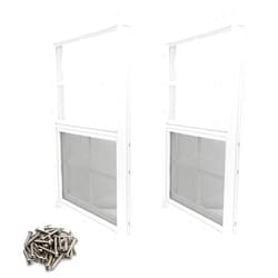NeatiEase 2 Pack Shed Window, 12 x 18 Flush Mount Window with Tempered Glass and Fiberglass Screen for Shed, Chicken Coop, Playhouse, Household, Garage